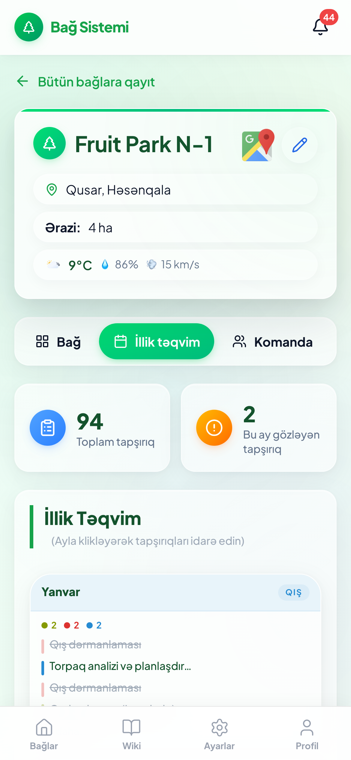 Aylıq tapşırıqlar